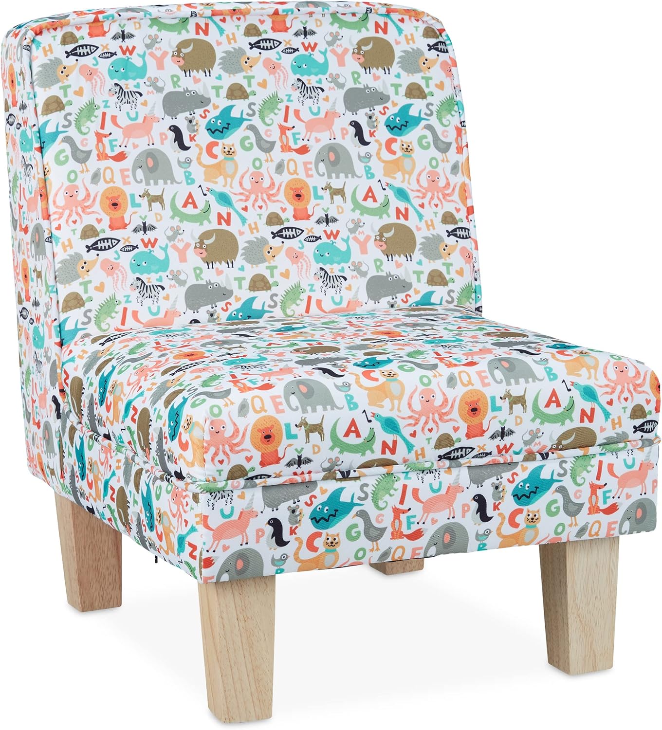 Relaxdays Kindersessel mit Tieren, Buchstaben, für Jungen & Mädchen
