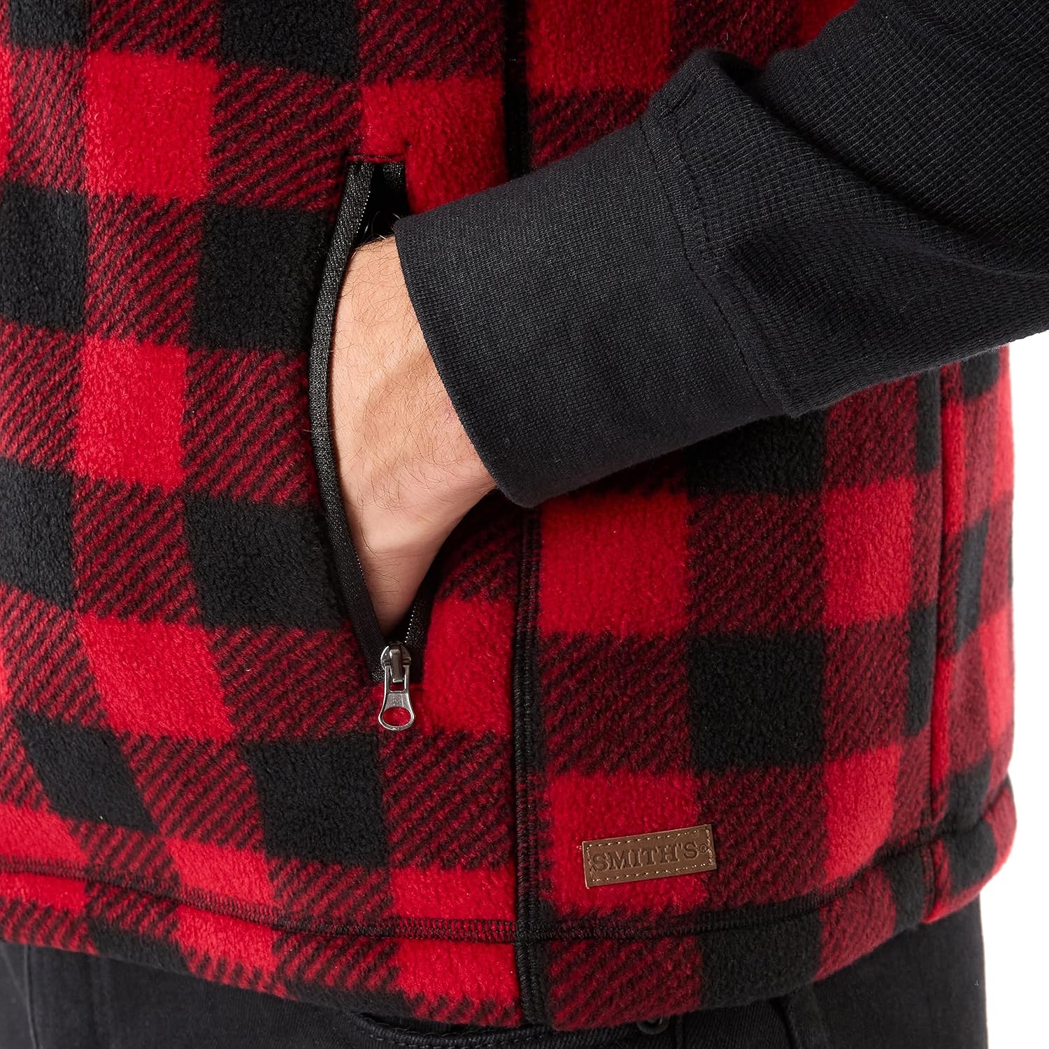 Smith's Workwear mens Sherpa-lined Plaid Micro Polarfleece Jacket With Sherpa Collar - Image 6