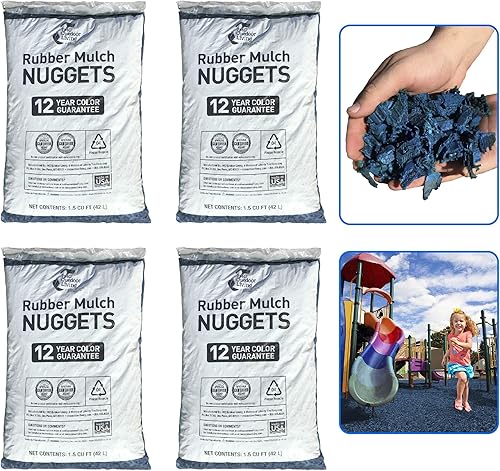 Miniatura 7 de NuPlay - Suelo de goma para patio de recreo, barrera de malezas de pepita de goma, pisos para juegos de columpios, cubiertas de áreas de juego, Azul