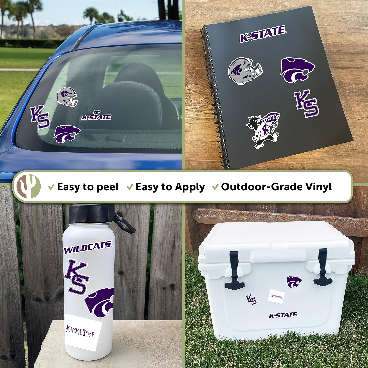 Desert Cactus Kansas State University Sticker Wildcats Vinyl Decals Laptop Water Bottle Car Scrapbook T2 (Type 2)