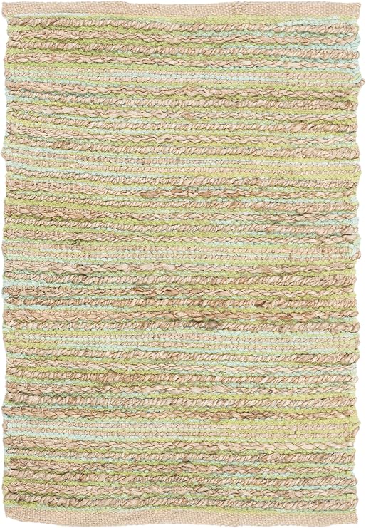 SAFAVIEH Cape Cod Collection Accent Rug - 2' x 3', Green, Handmade Flat Weave Jute, Ideal for High Traffic Areas in Entryway, Living Room, Bedroom (CAP851C)