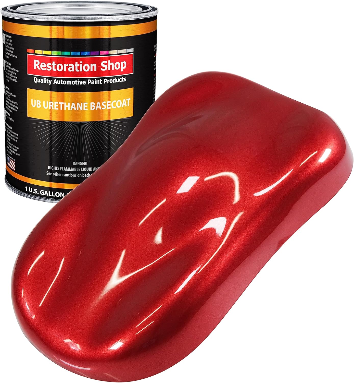 Restoration Shop - Firethorn Red Pearl Urethane Basecoat Auto Paint - Gallon Paint Color Only - Professional High Gloss Automotive, Car, Truck Refinish Coating