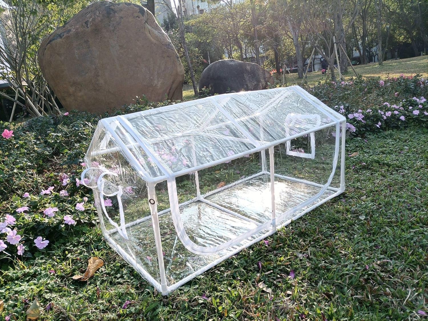 WIOLEビニール温室 ガーデンハウス 温室ハウス ビニールハウス ガーデン温室 側面を開く可能 ビニールカバー付き 植物観察 屋外