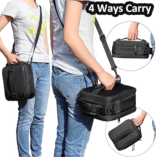 Miniatura 2 de Lonchera aislada para niños, mujeres y hombres, lonchera negra para adultos con correa, pequeña lonchera aislada para trabajo, escuela, loncheras