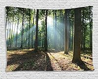 Vista 17 de Ambesonne Tapiz de Saguaro, Blooming Palo Verdes y Saguaros at 4 Peaks Hills Phoenix Arizona, colgante de pared para dormitorio, sala de estar