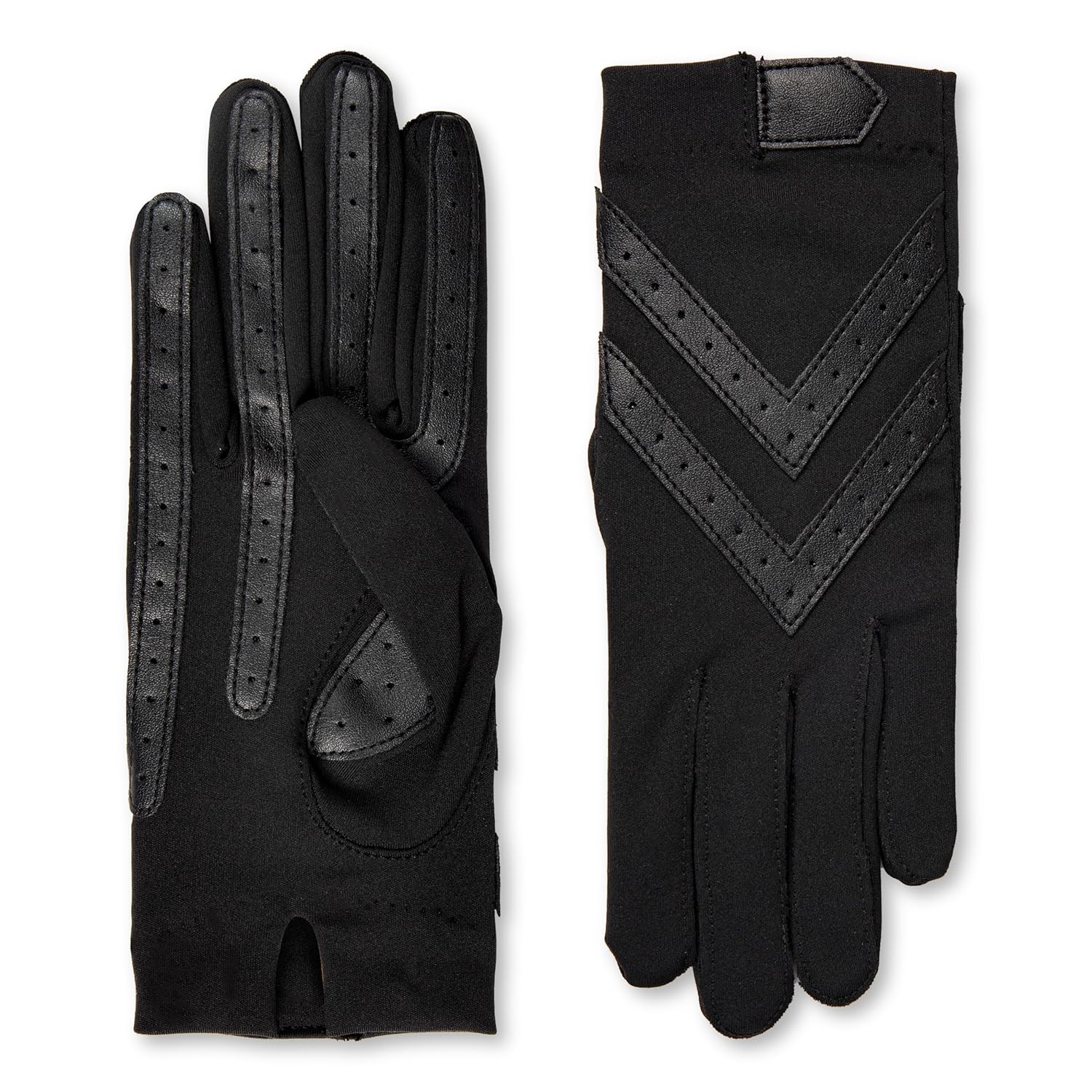 isotoner womens Water Repellent Touchscreen Spandex Shortie Gloves