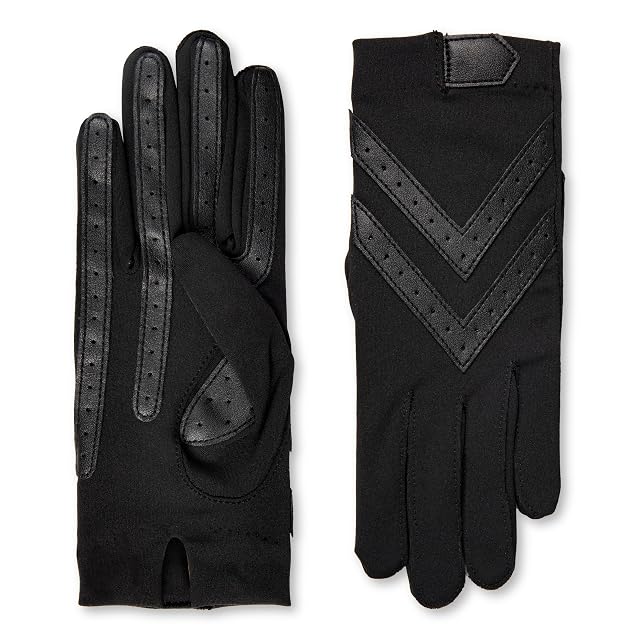 isotoner womens Water Repellent Touchscreen Spandex Shortie Gloves