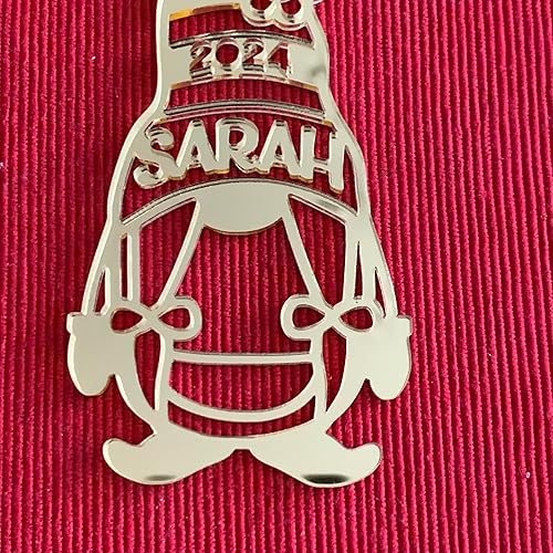 Vista 17 de Personalized Christmas Gnomes, Custom Name Ornament, Laser Cut Names, Gifts for Kids, Xmas 2025, Handmade Holiday Tree Decorations, 3D Effect, Gift