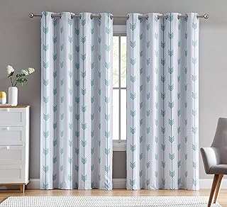 Sponsored Ad - HLC.ME Arrow Printed Privacy Blackout Energy Efficient Room Darkening Thermal Grommet Window Curtain Drape ...