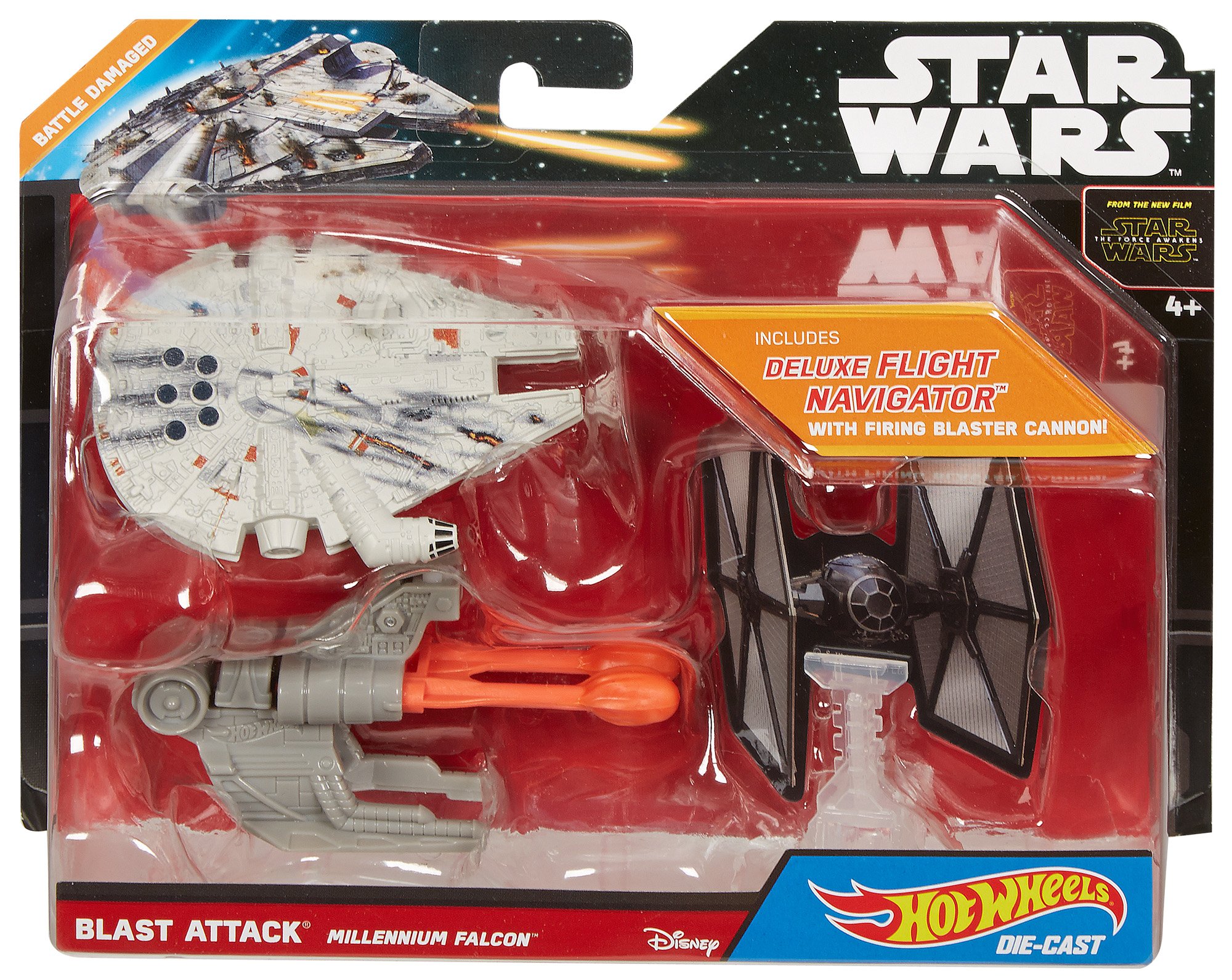 Star Wars Millennium Falcon mit Blast Attack - Hot Wheels Star Wars Flieger mit Abschlußvorrichtung …