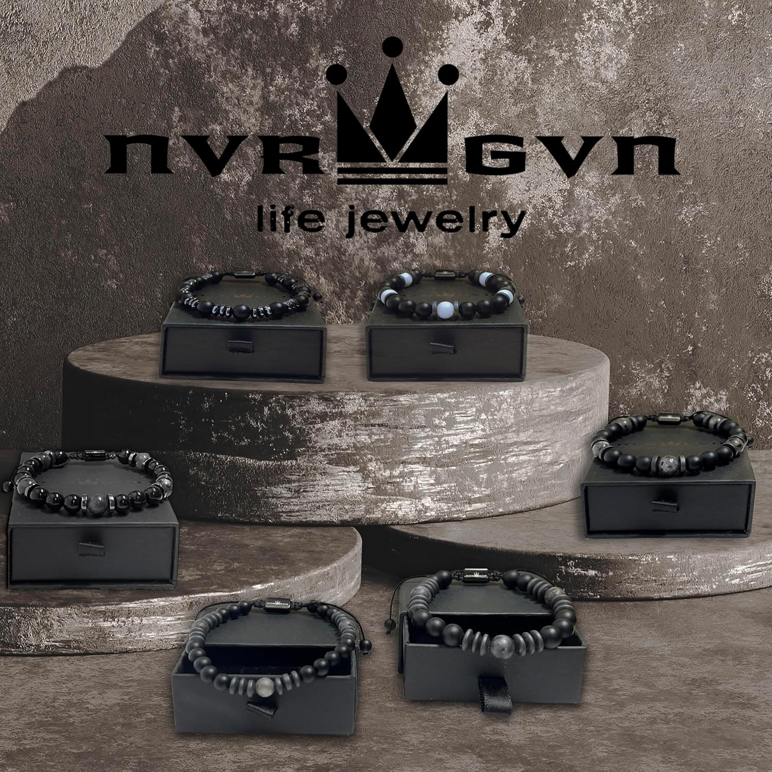 Mens Beaded Bracelet - Stone Jewelry, Black Onyx Hematite Bracelets, Mens Accessories, Adjustable - Image 9