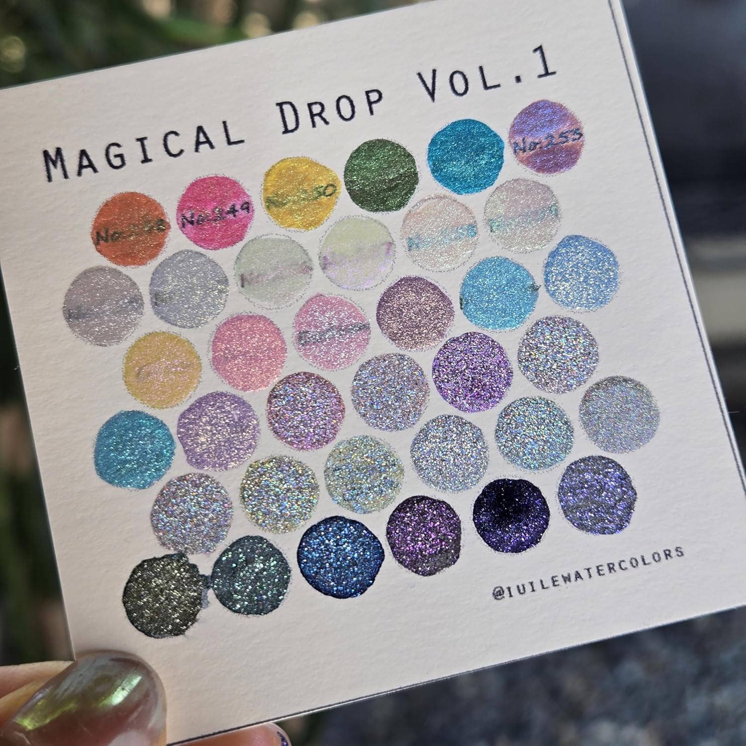 IUILE Handmade Watercolor Paints - Magical Drop Tiny Sampler Tin Set Vol. 1 (36 colors)