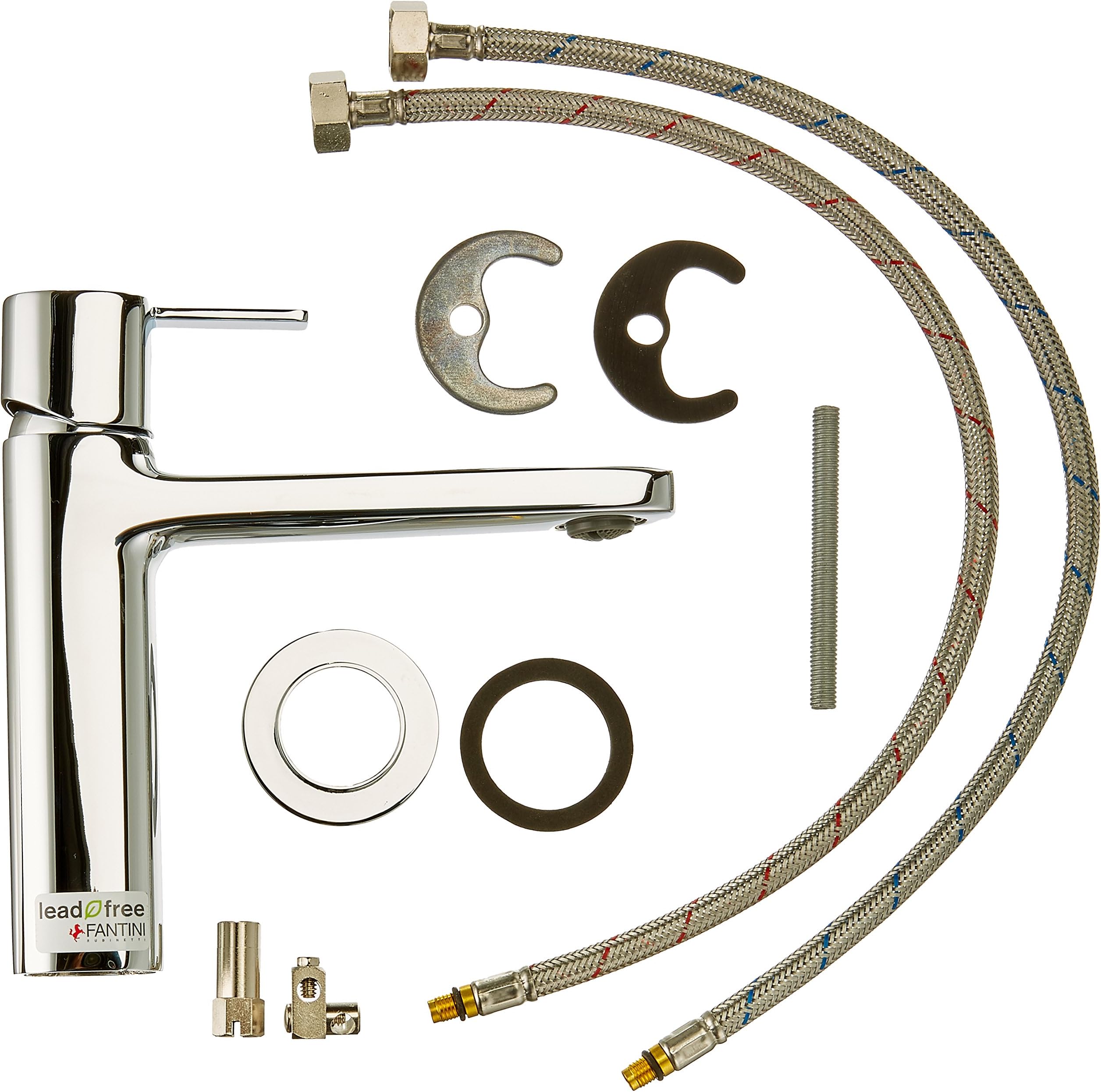 Sink Fantini 2402 m104wf Mixer Tap Without Waste, Chrome Blades