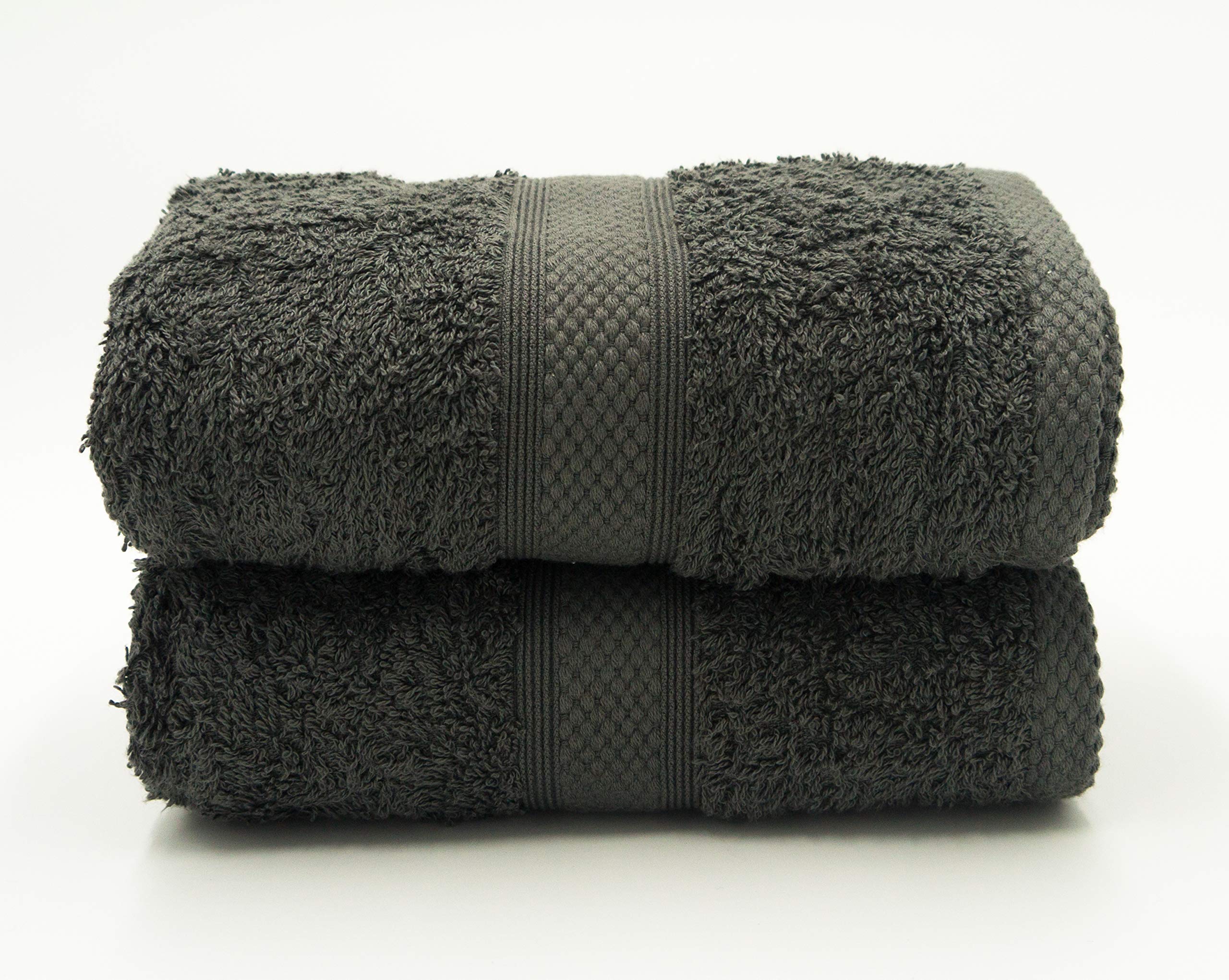 Lex's Linens Grey Pack Of 2 100% Combed Cotton Hand Towels