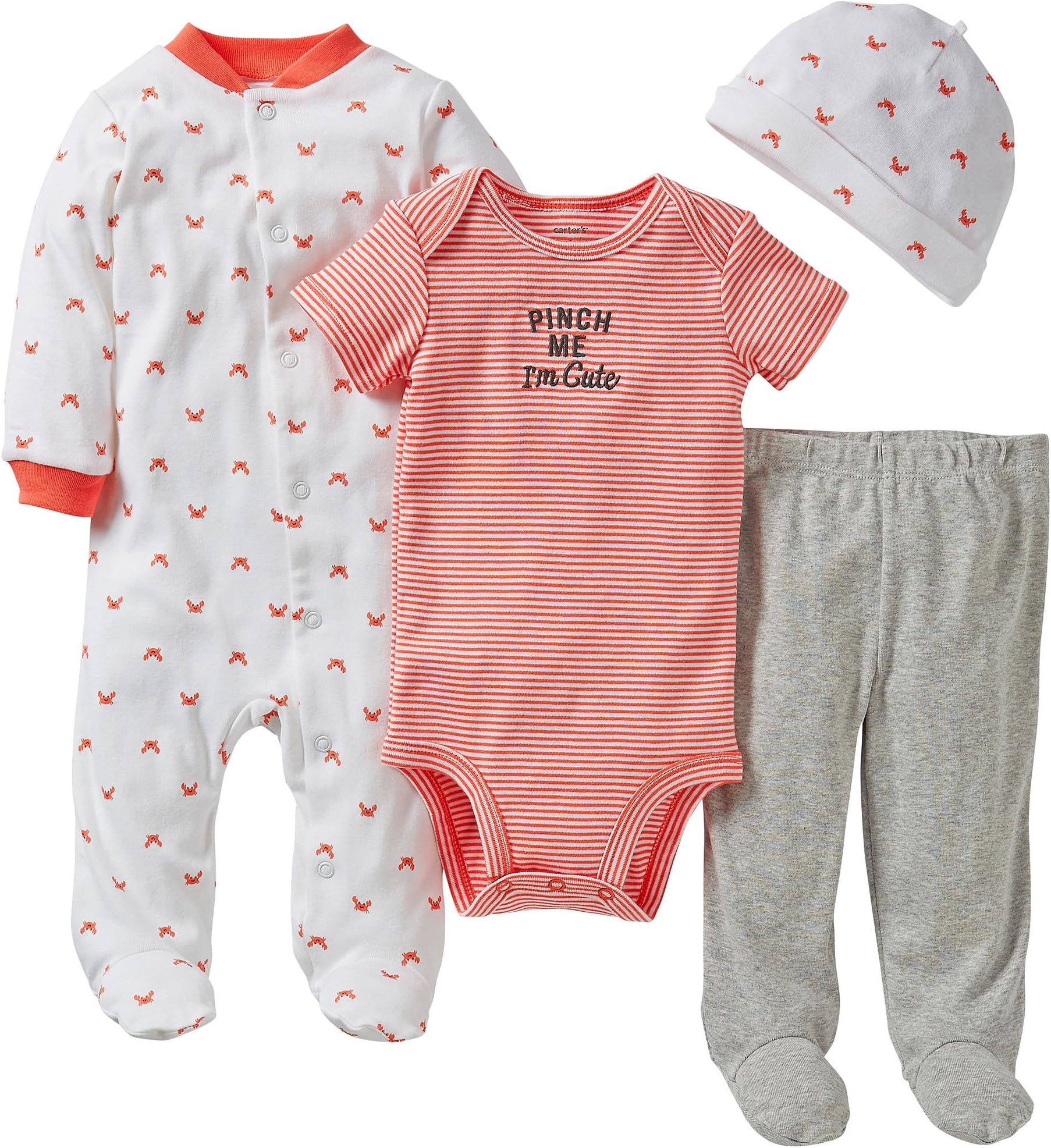 Carter's 4 Piece Layette Set - Red-3 Months