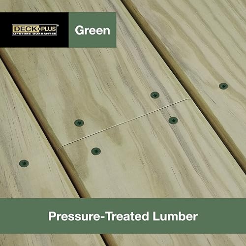 Miniatura 6 de Deck Plus 48408 Tornillos para madera #10 x 3-12", verde, caja de 5 libras (paquete de 2)