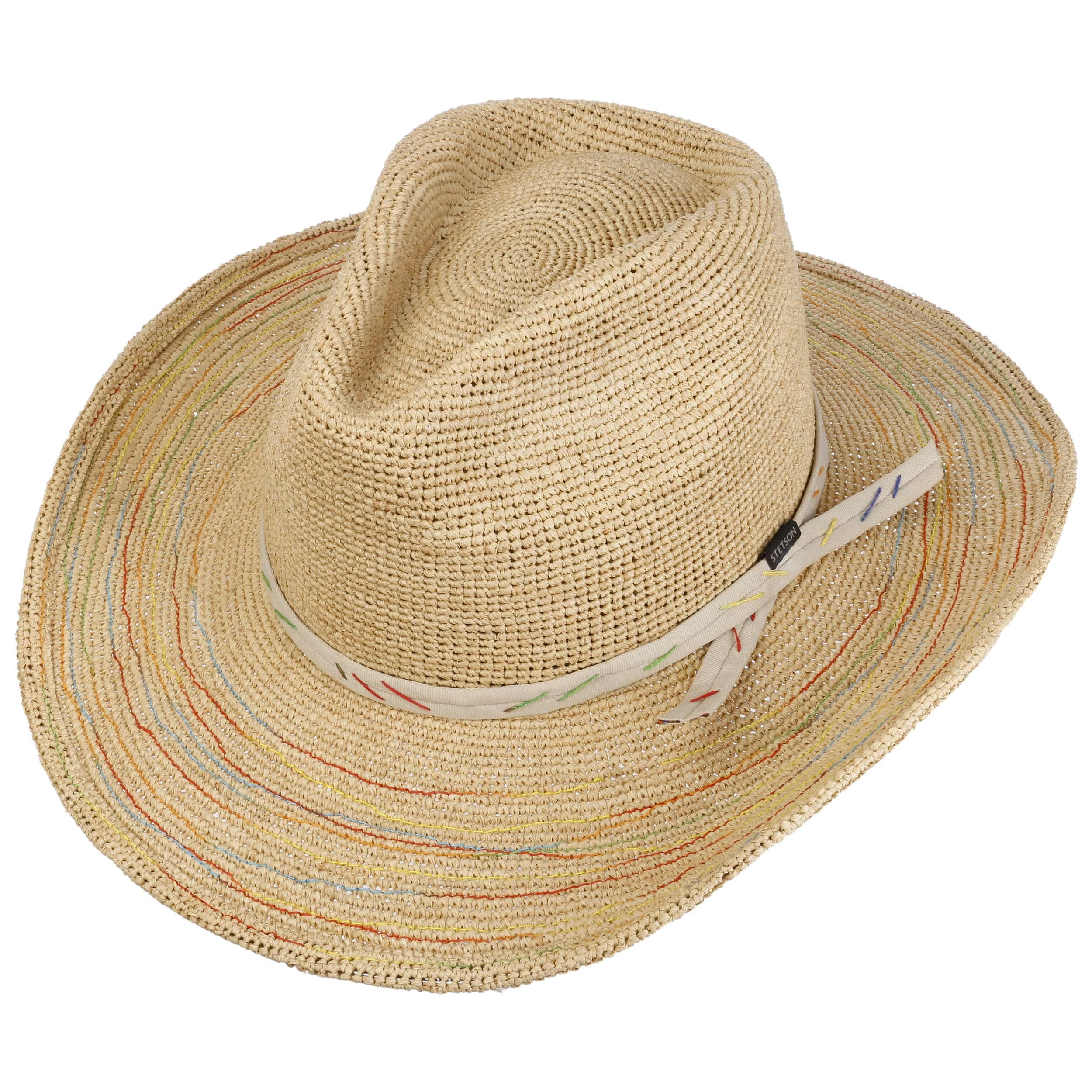 Stetson Western Crochet Strohhut 100% Raffia Damen Sommer