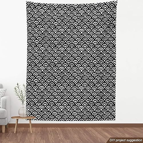 Vista 841 de Ambesonne Tela beige de The Yard, ilustración contemporánea de animales marinos en estilo retro, arte de caballito de mar de cangrejo de pulpo, tela