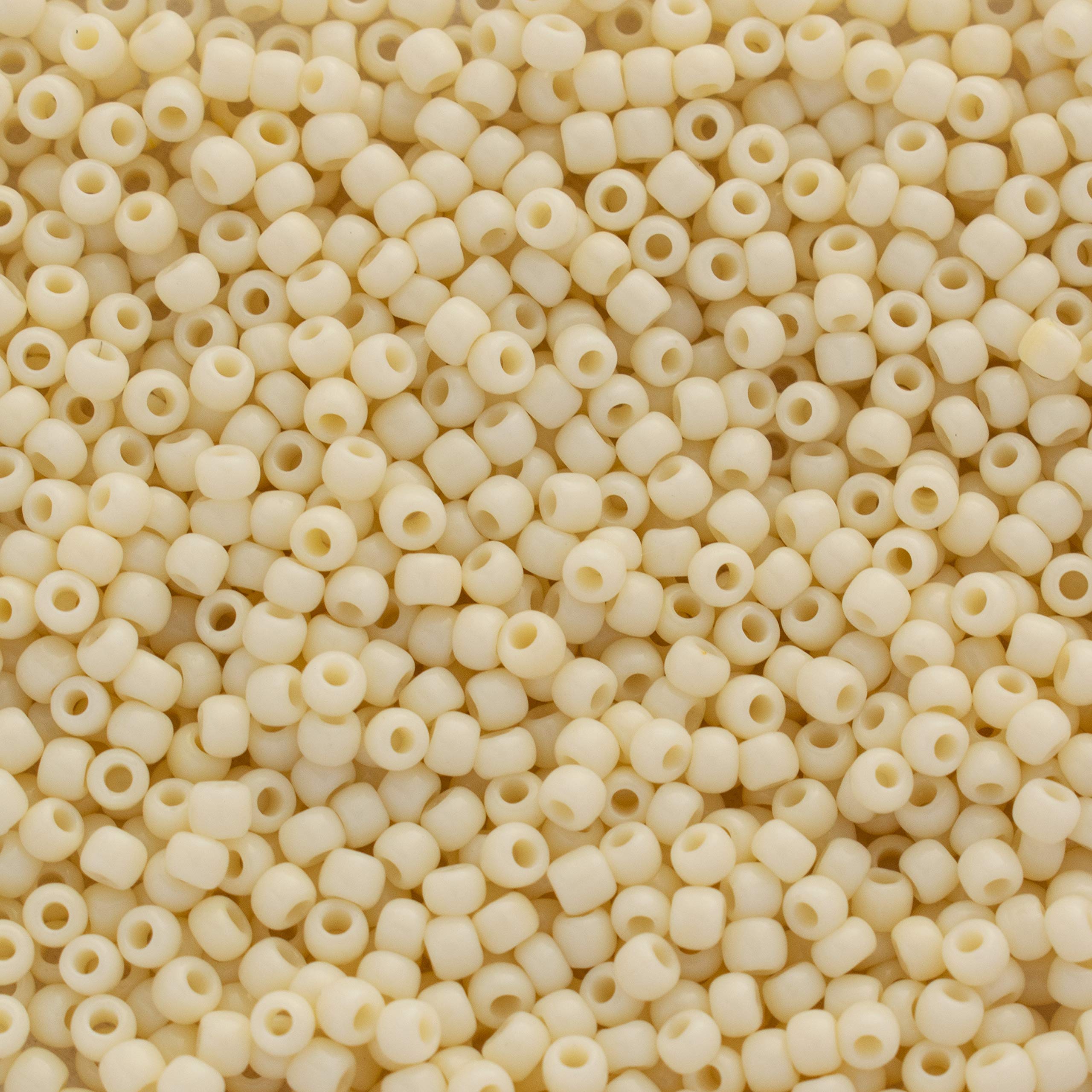 Toho Round Seed Beads Size 11/0, 51 Opaque Light Beige/Cream Beads 2.5" Tube, Apprx. 8-9g, Imported 2.2mm Japanese Seed Beads for Jewellery Making, Beading, Embroidery, Art and Craft …