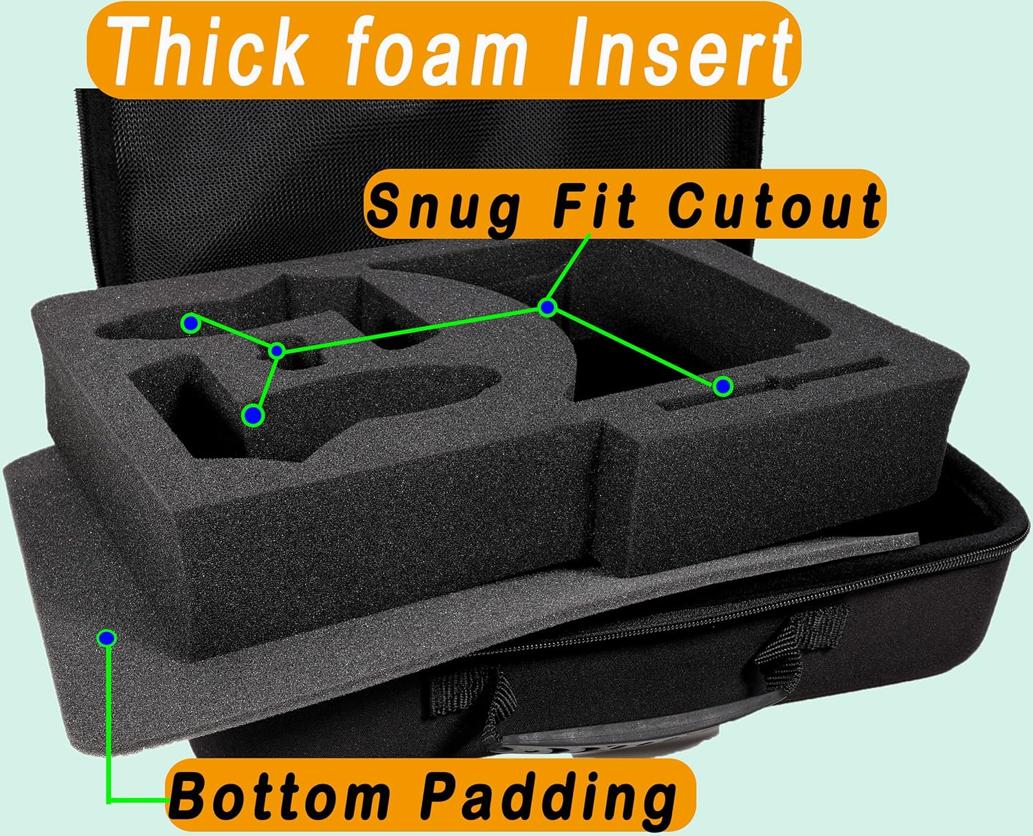 Hard Padded case for Oculus Quest 2 VR Headset,All in one Accessories case for Quest 2 Headset, Controller, Charger and Cable Black