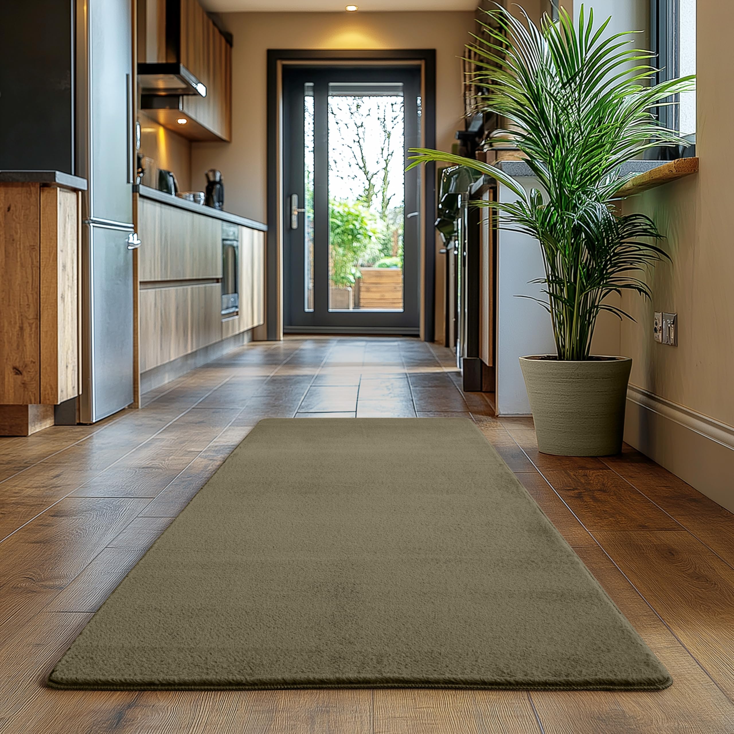 SIMPEX Teppich Wohnzimmer Kurzflor Teppich Waschbar, rund, rutschfest & weich, modernes einfarbiges Design für Wohnzimmer, Schlafzimmer, Küche & Kinderzimmer.