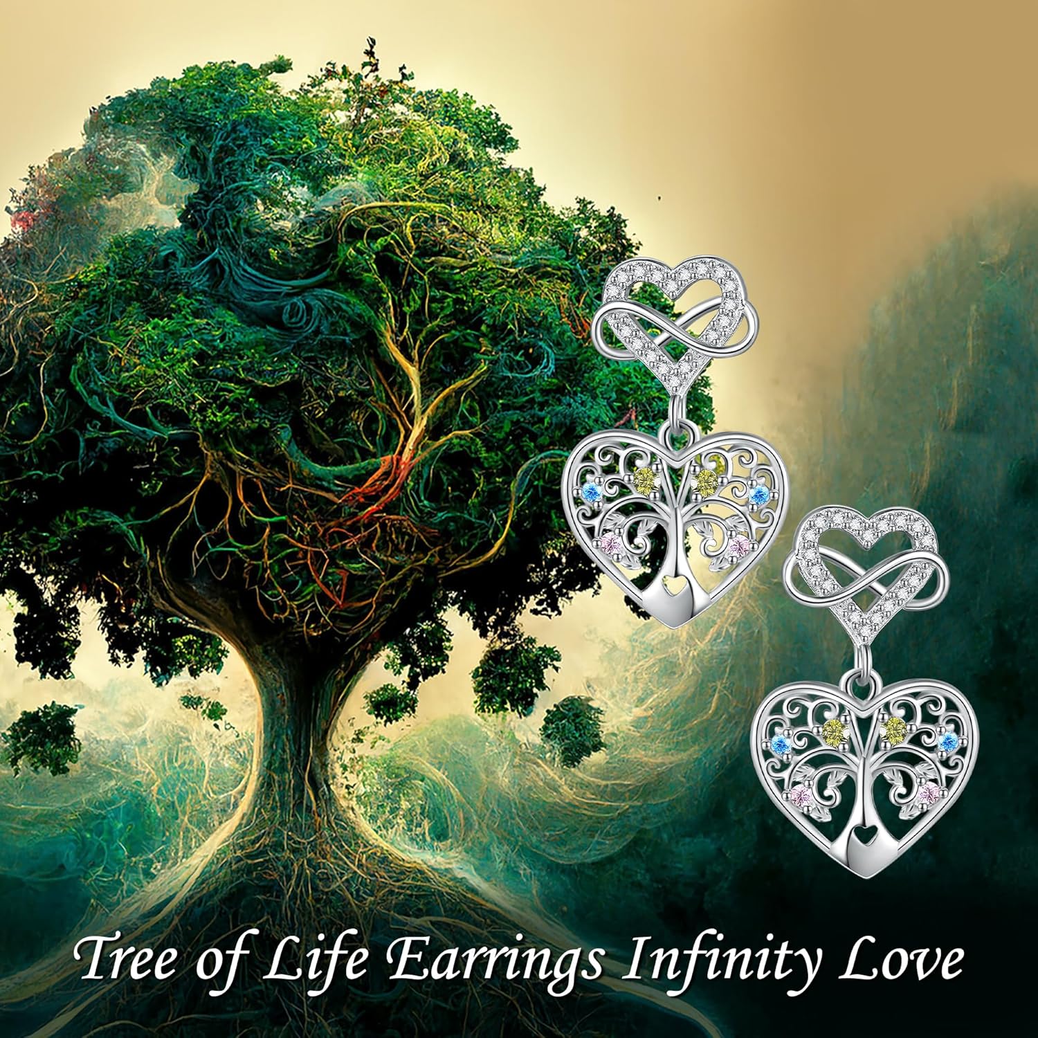 Daisy/Sunflower/Heart/Tree of Life Heart Earrings 925 Sterling Silver Drop Earrings Jewelry Gifts for Women Girls - Image 4