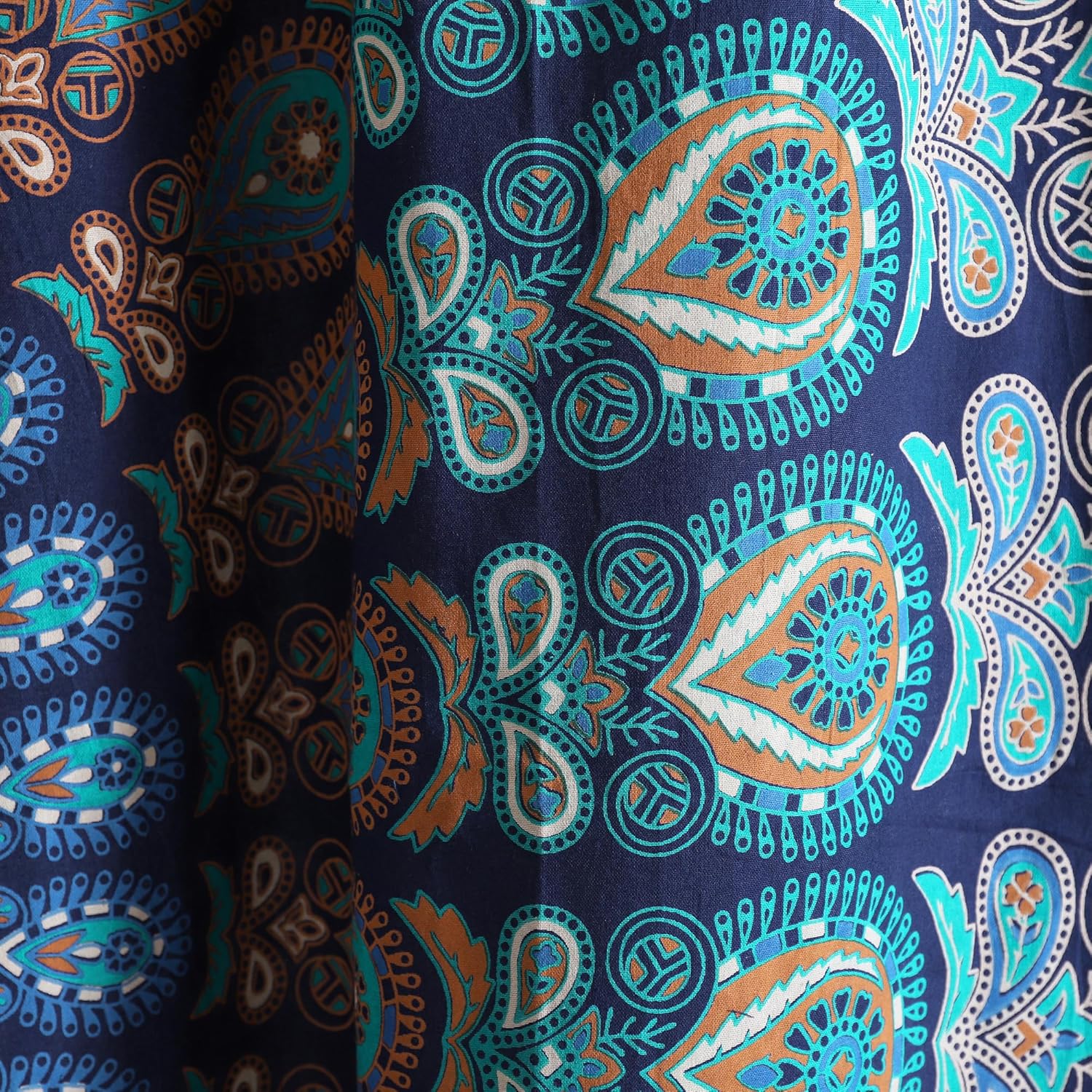 Popular Handicrafts Blue Hippie Mandala Curtains 100 Inch Length for Living Room Bedroom 2 Panels Set Light Filtering Semi Sheer Window Curtains 84 Inch Width Boho Farmhouse Drapes W84xL100 Turquoise