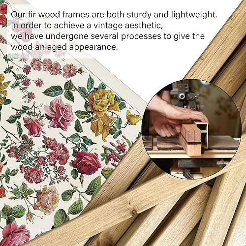 Miniatura 255 de XIAOAIKA Póster de botánica vintage con marco de madera, tabla de plantas venenosas antiguas, arte educativo botánico con especies peligrosas, 1