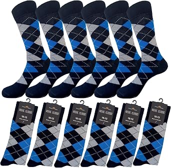 MENS ARGYLE GROOMSMEN SOCKS MATCHING DRESS SOCKS SETS GROOMSMEN WEDDING PARTY SOCKS COTTON BLEND 12-PAIRS 10-13