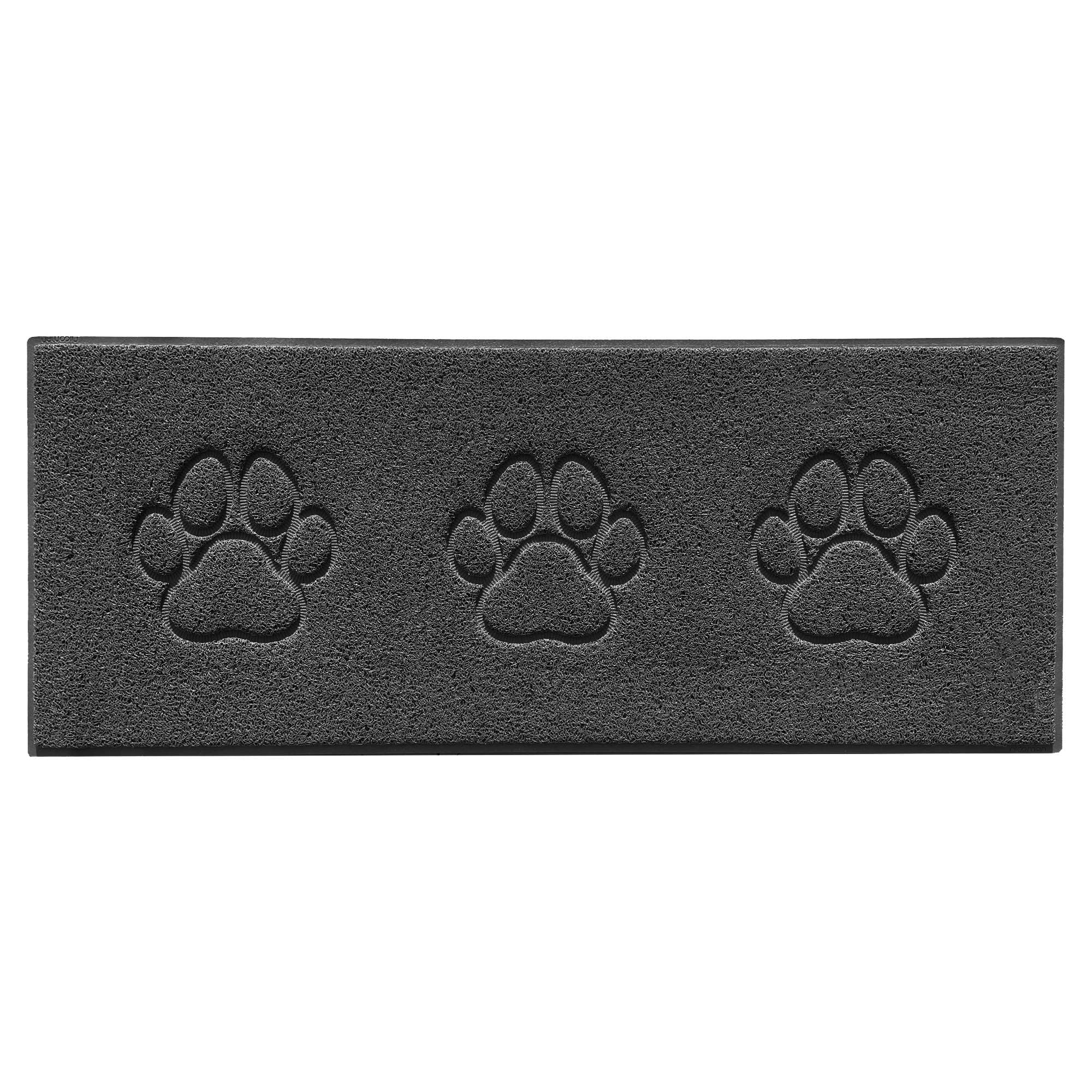 Nicoman Paw Embossed Shape Door Mat Dirt-Trapper Washable Barrier Doormat-Dark Grey (Watertight Rubber-Back)-Runner (150x60cm)