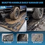 7'9" x 16' Tapis de garage lourd - Mat de confinement imperméable à la pluie avec 1.2" Des bords levés, 610GSM PVC Garage Tapis de voiture pour under Car to Trap Mud & Huile non glissante