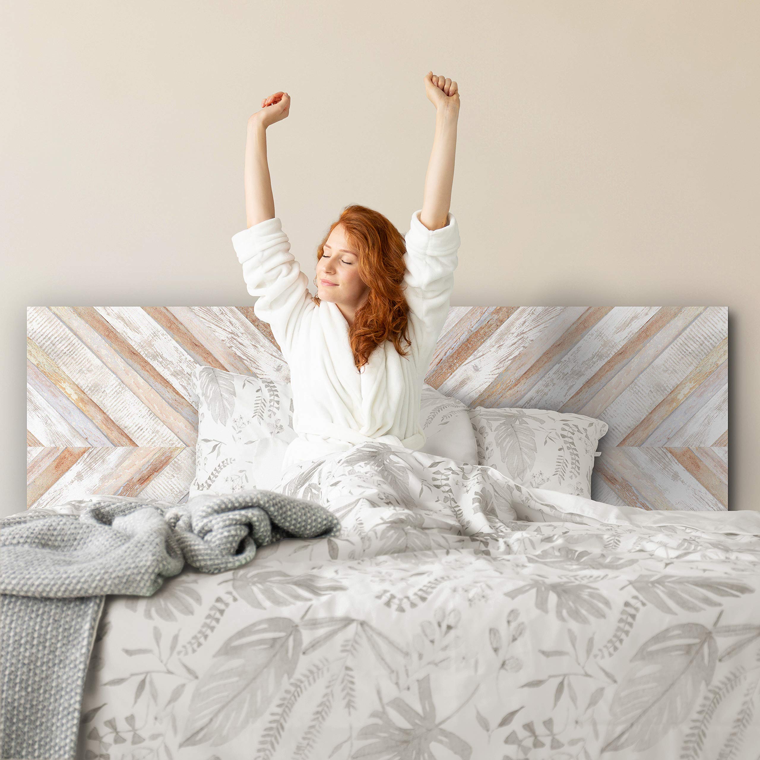 MEGADECOR Cabecero Rígido Espumado para Cama de PVC 5mm Decorativo Económico. Modelo - Arrowtown (150x60cm, Modelo 4) La impresión Directa UVI | Ligero y Robusto