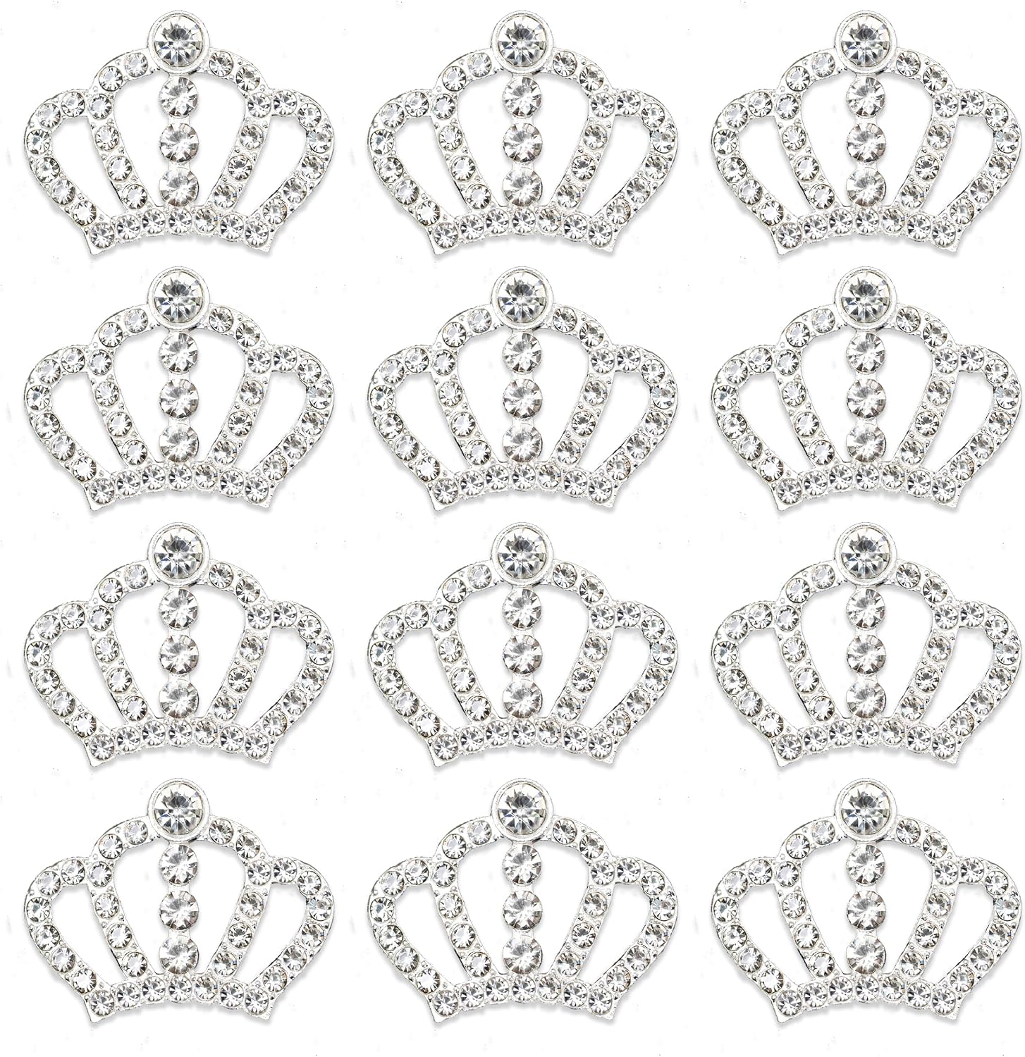 24 Piece Crown Jewelry Embellishment, Silver Crown