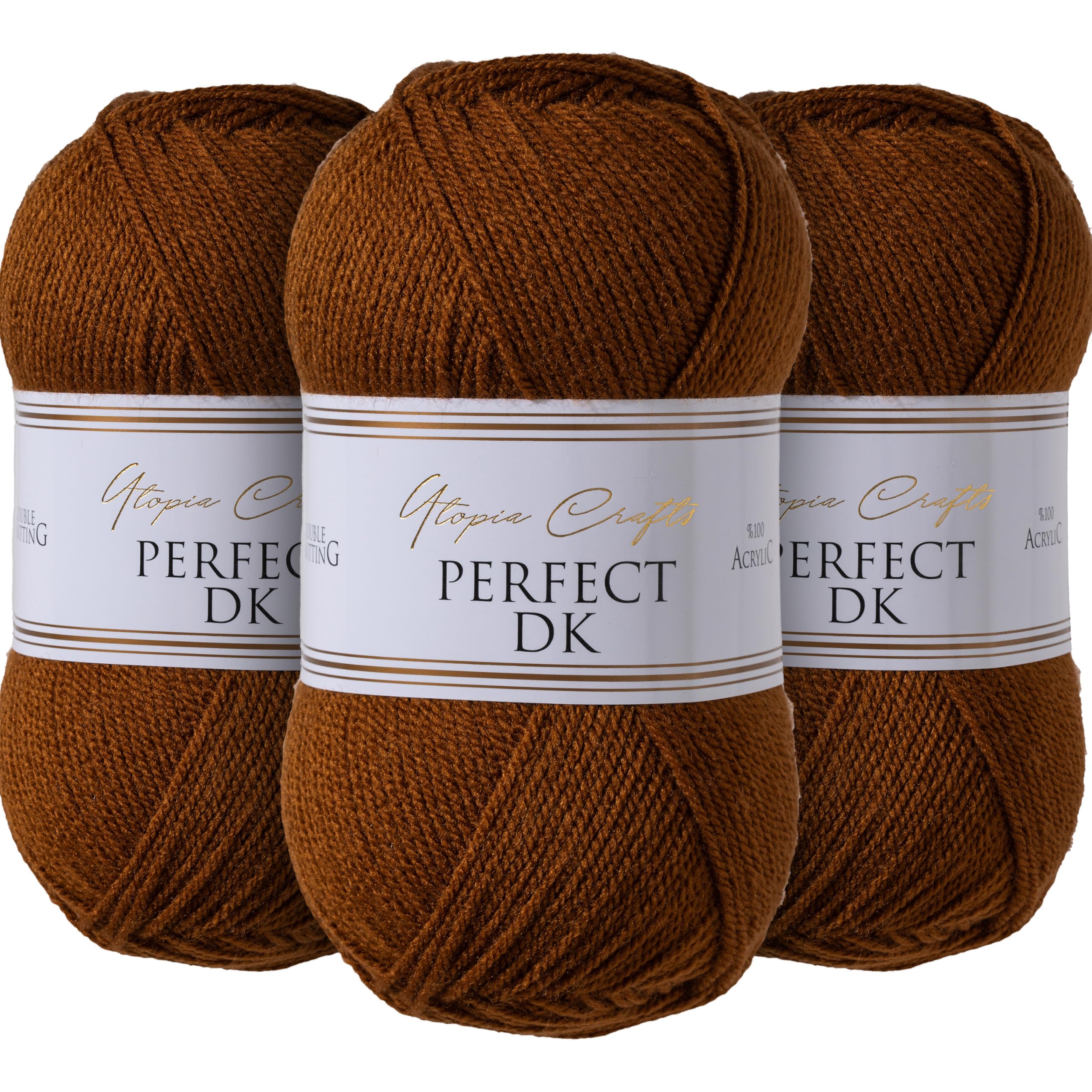 Utopia Crafts DK Double Knitting Yarn 3X 100g (Russet)