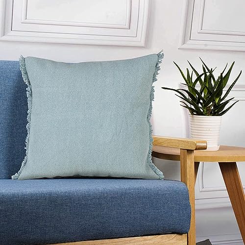 Miniatura 2 de Trade AM Ox Bay - Funda de almohada de algodón orgánico sólido, 20 x 20 pulgadas, color azul