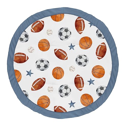 Sweet Jojo Designs Tapete de juego deportivo para niño, tapete de juego para bebé, actividad boca abajo, tapete de juego infantil para parque de