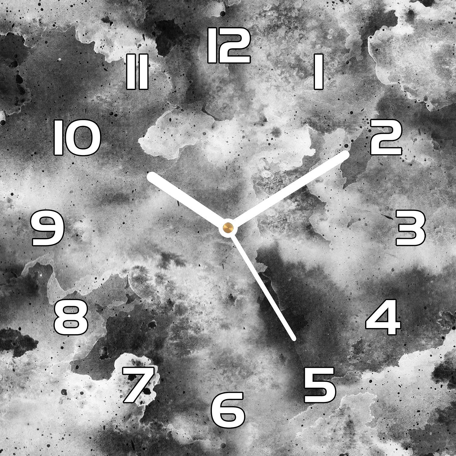 Horloge en verre sécurisé Coloray design abstrait fumé moderne pour salon