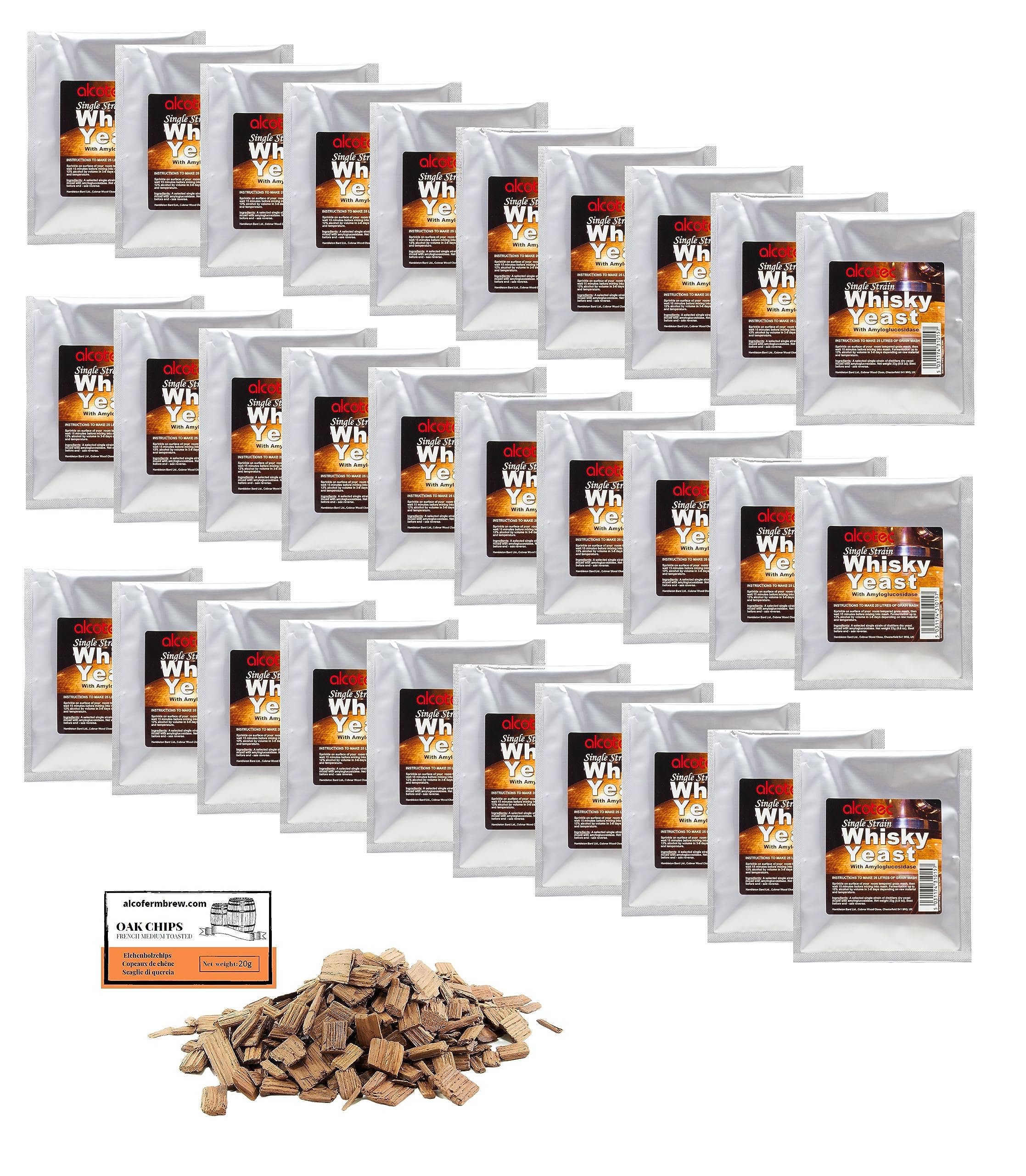 30 x Turbohefe - Alcotec Turbhefe - Whiskyhefe 23g, Turbo Hefe, Hefe für Maische, Hefe für die Gärung, Wodka-Hefe