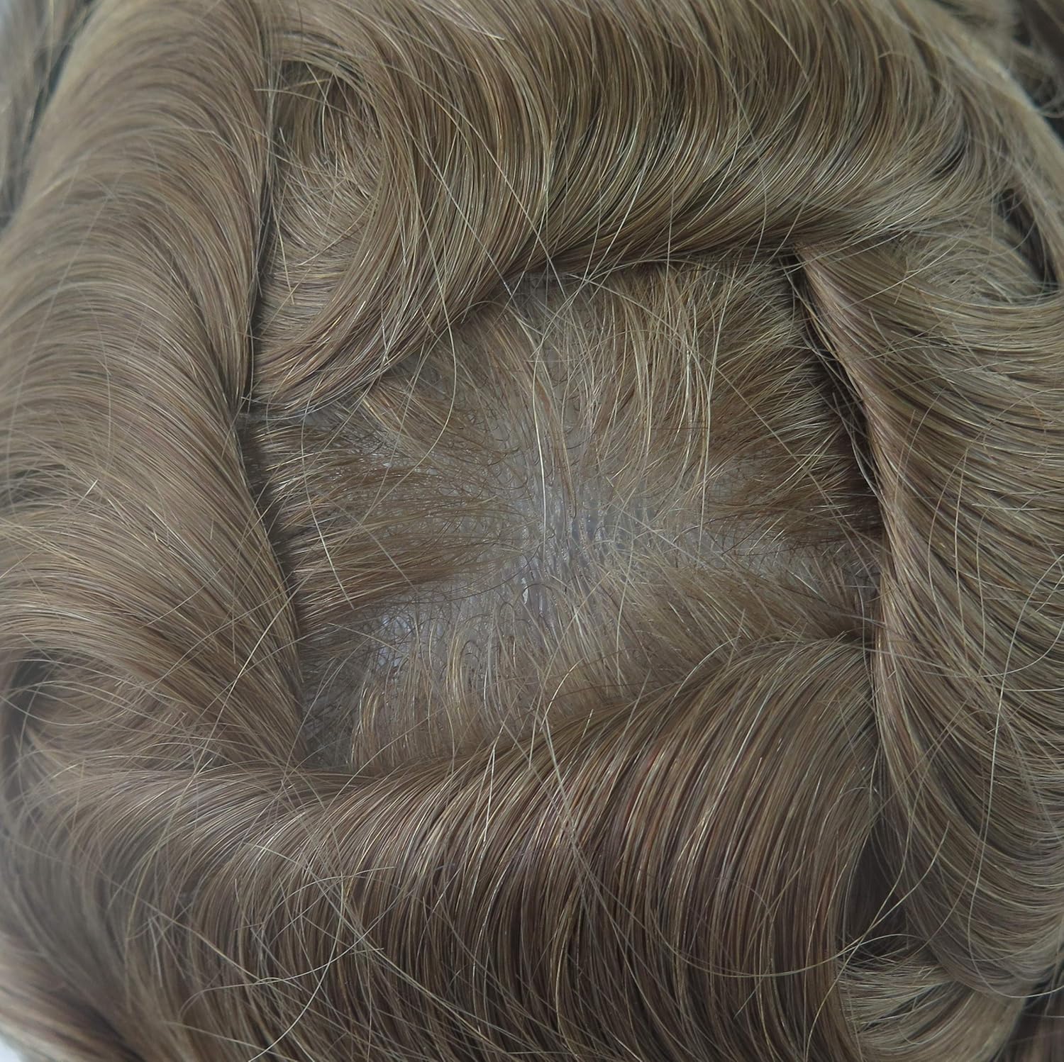 Toupee for Mens Hairpiece, Real Man Wigs Human Hair Replacement System, Thin Skin 0.03mm Colored Hairpieces #18