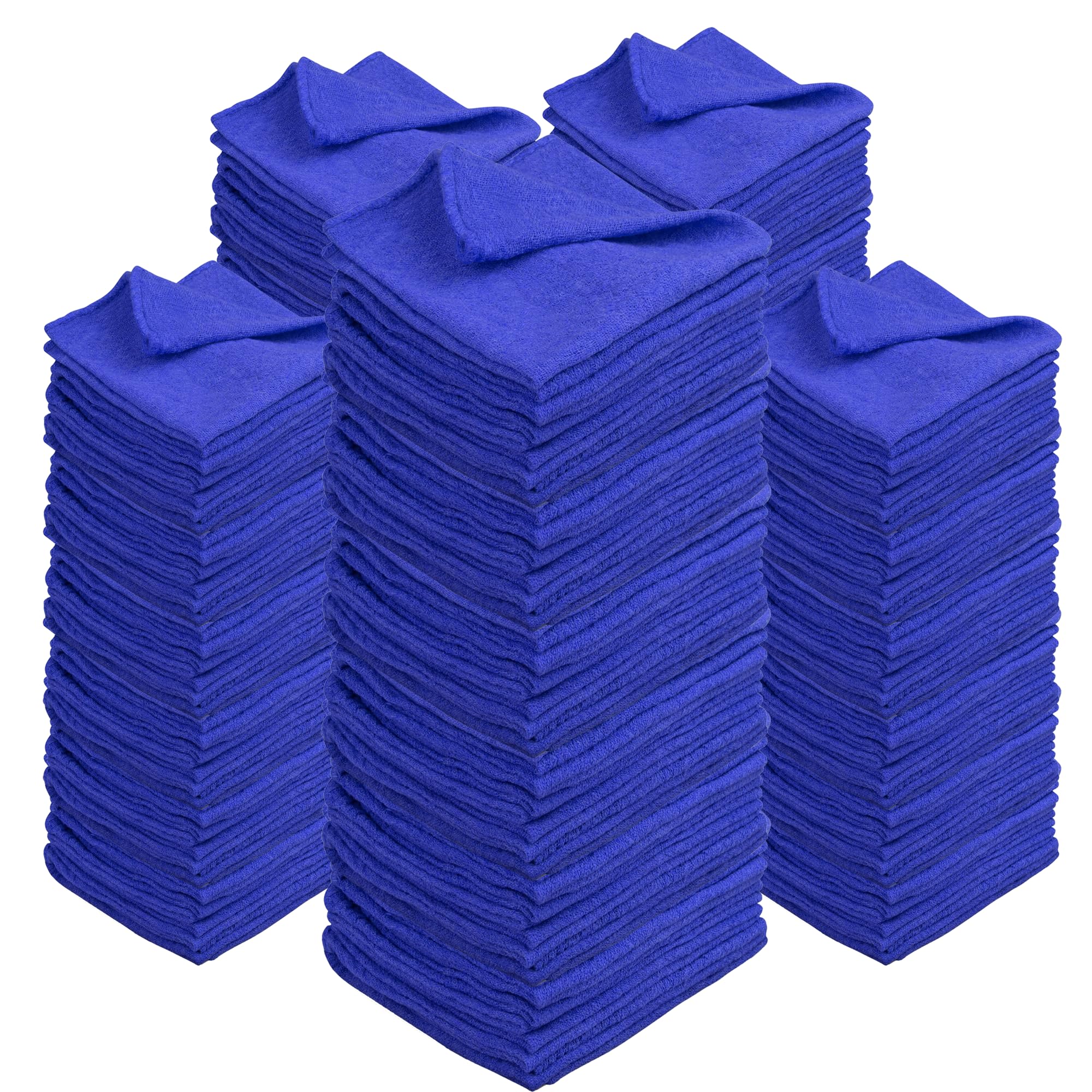 Shop Towels Blue 12x14 Inches 500-Pack Cotton-Rich Reusable Lint-Free Highly Absorbent Cleaning Cloths for Garage Car Wash Auto