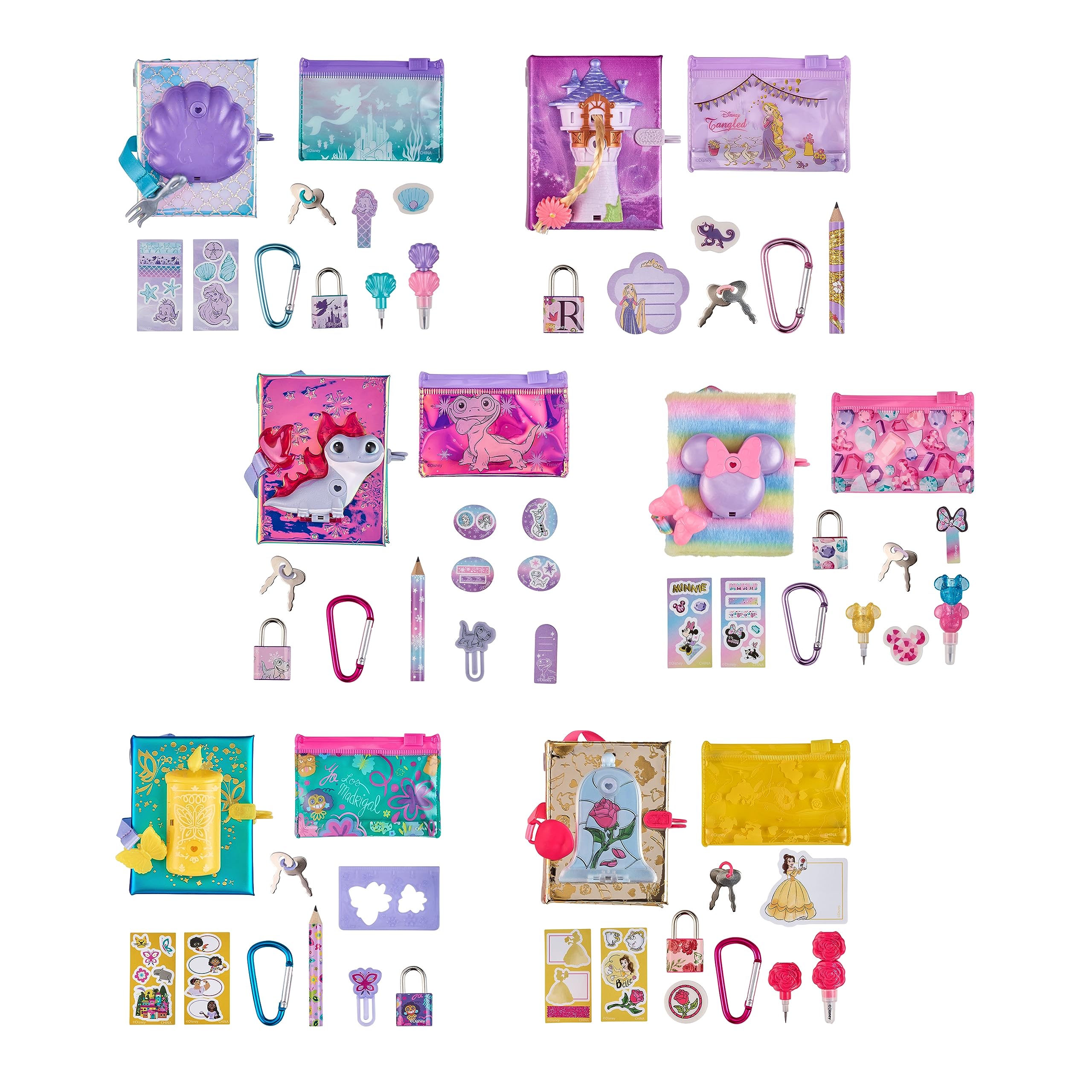 Cefa Toys Real Littes Journalier Disney. Comprend 1 cadenas, 1 clé, 1 mousqueton, 6 mini accessoires de papeterie. Convient aux enfants à partir de 6 ans.