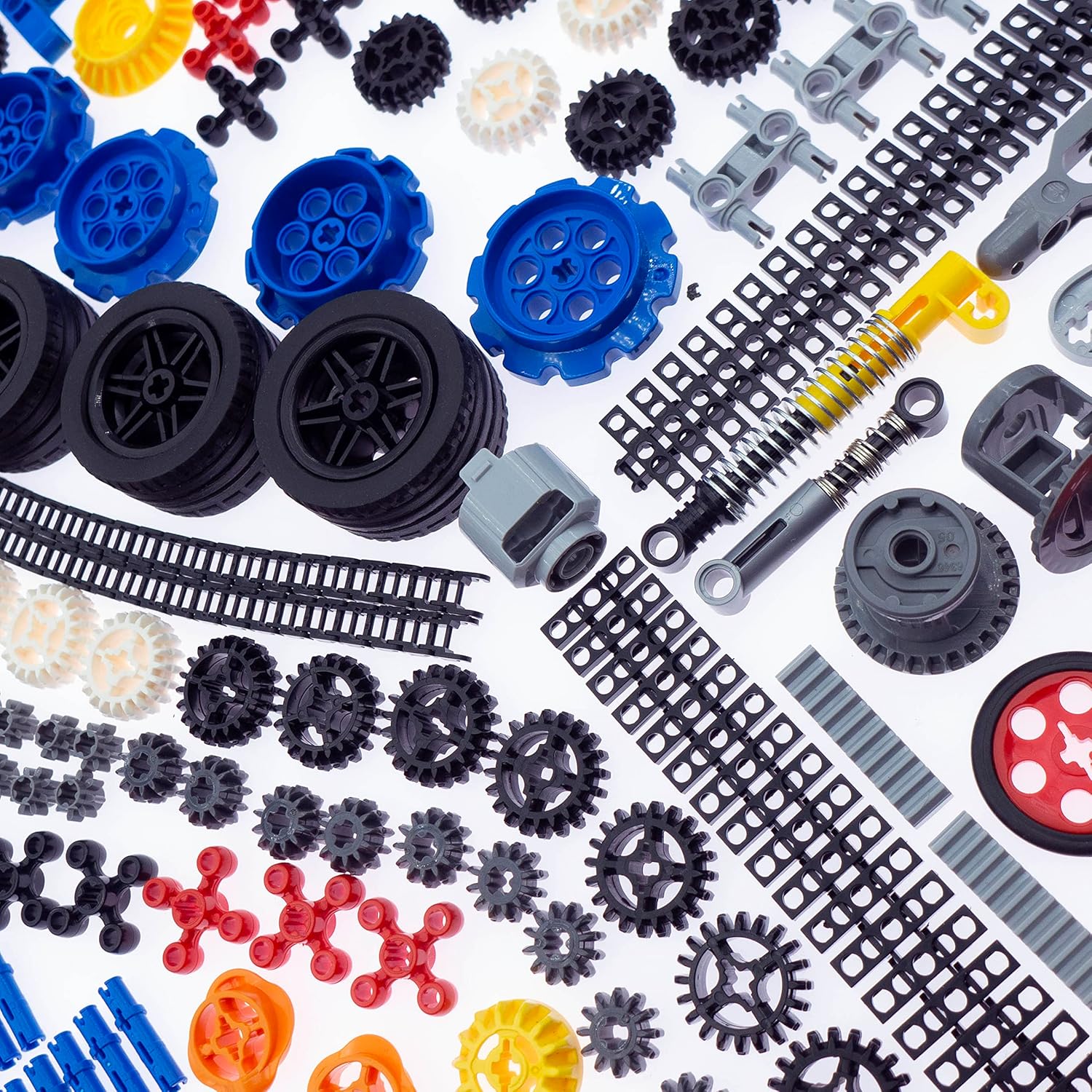 ASTEM Technic Parts 826Pcs Building Blocks with Differentials Wheels Chain Link Connector Joints Track Tank Wheel Shock Absorber Steering Shaft for MOC