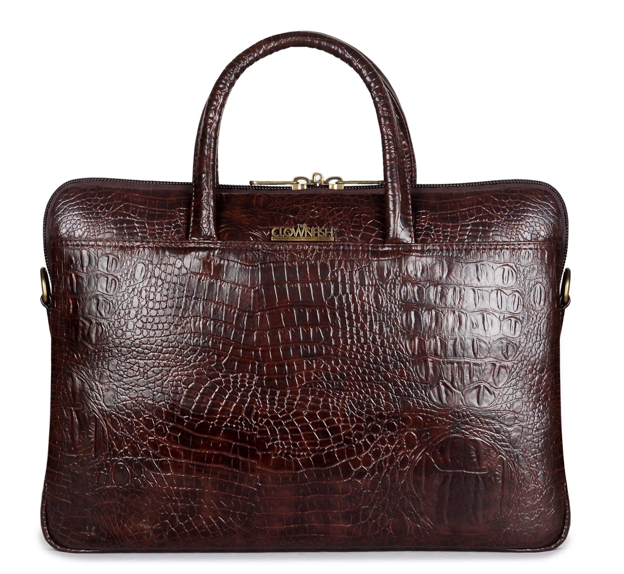 THE CLOWNFISH Unisex-Adult Crocodilan Laptop Briefcase Messenger Bag For 14 Inch Laptops - Rust Brown (B07T2YHJ3G) Amazon Price History, Amazon Price Tracker
