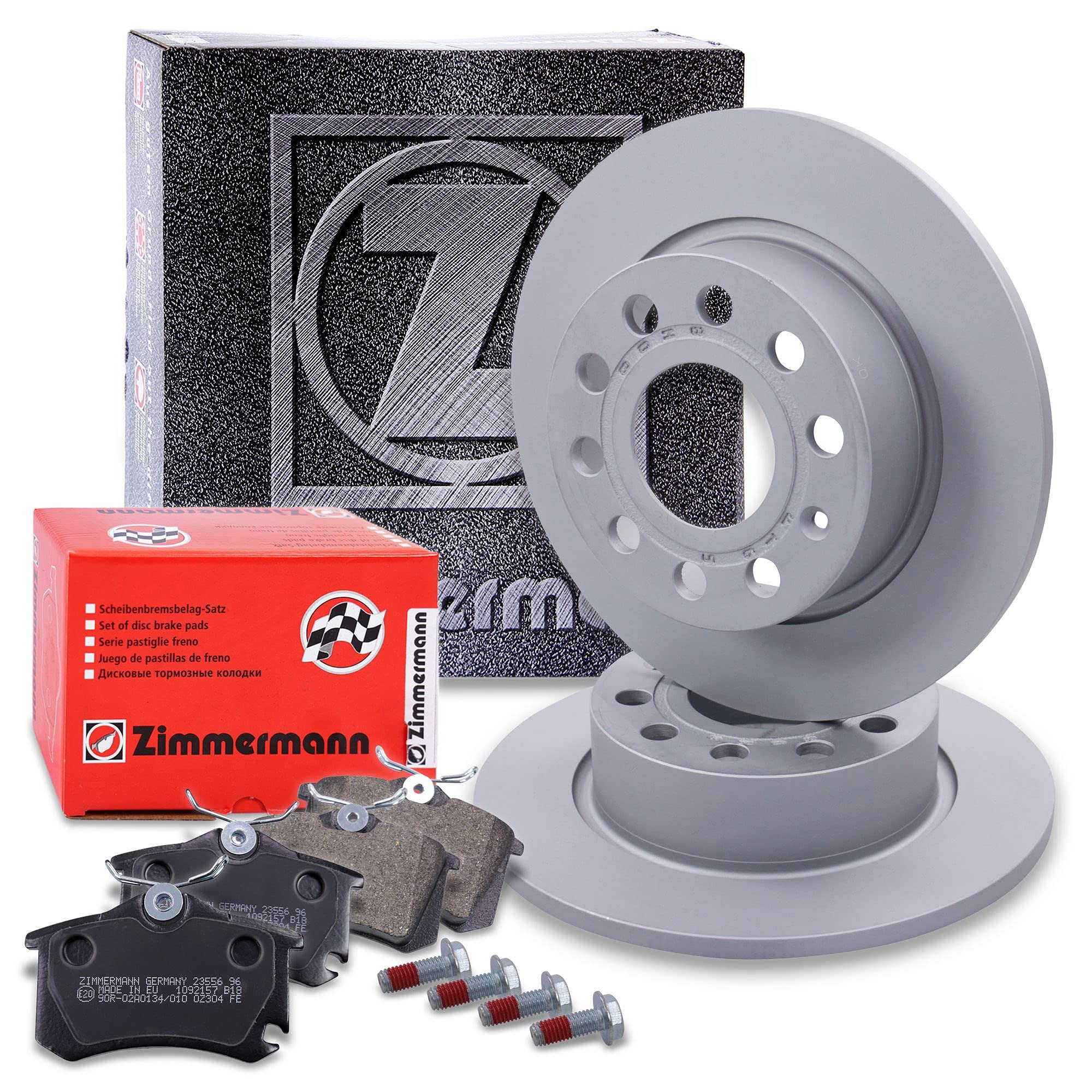 ZIMMERMANN Bremsenset Hinterachse inkl. Bremsscheiben Ø 253 mm Voll + Bremsbeläge hinten