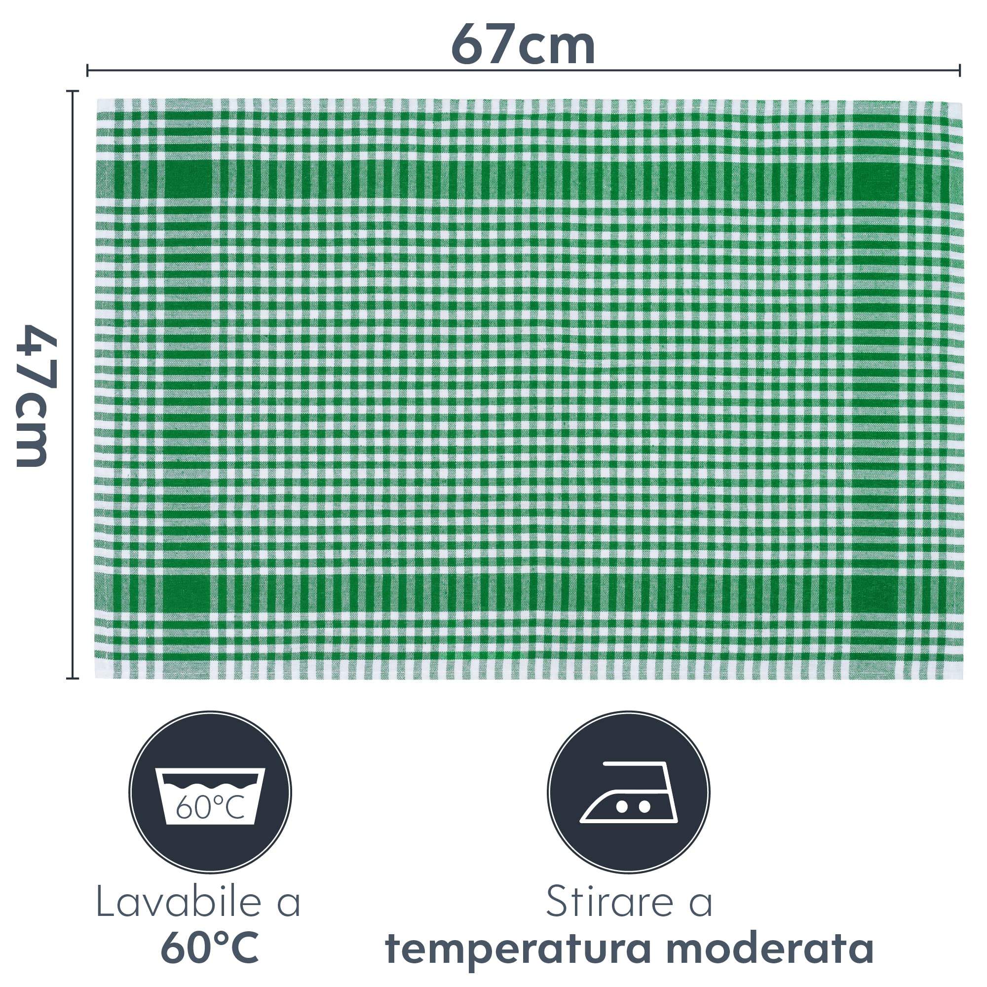 Twinzee Strofinacci Cucina Cotone (Set da 10) Quadretti - 100% Cotone - 47 x 67 cm - design retrò - Asciuga Piatti e Mani - 2 Blu, 2 Rosso, 2 Verde, 2 Arancione, 2 Giallo