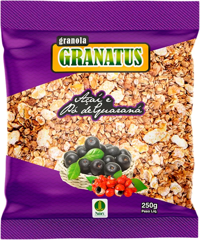 Natu's, Granola com Açaí & Pó de Guaraná, Power, Granatus, 250 Gramas
