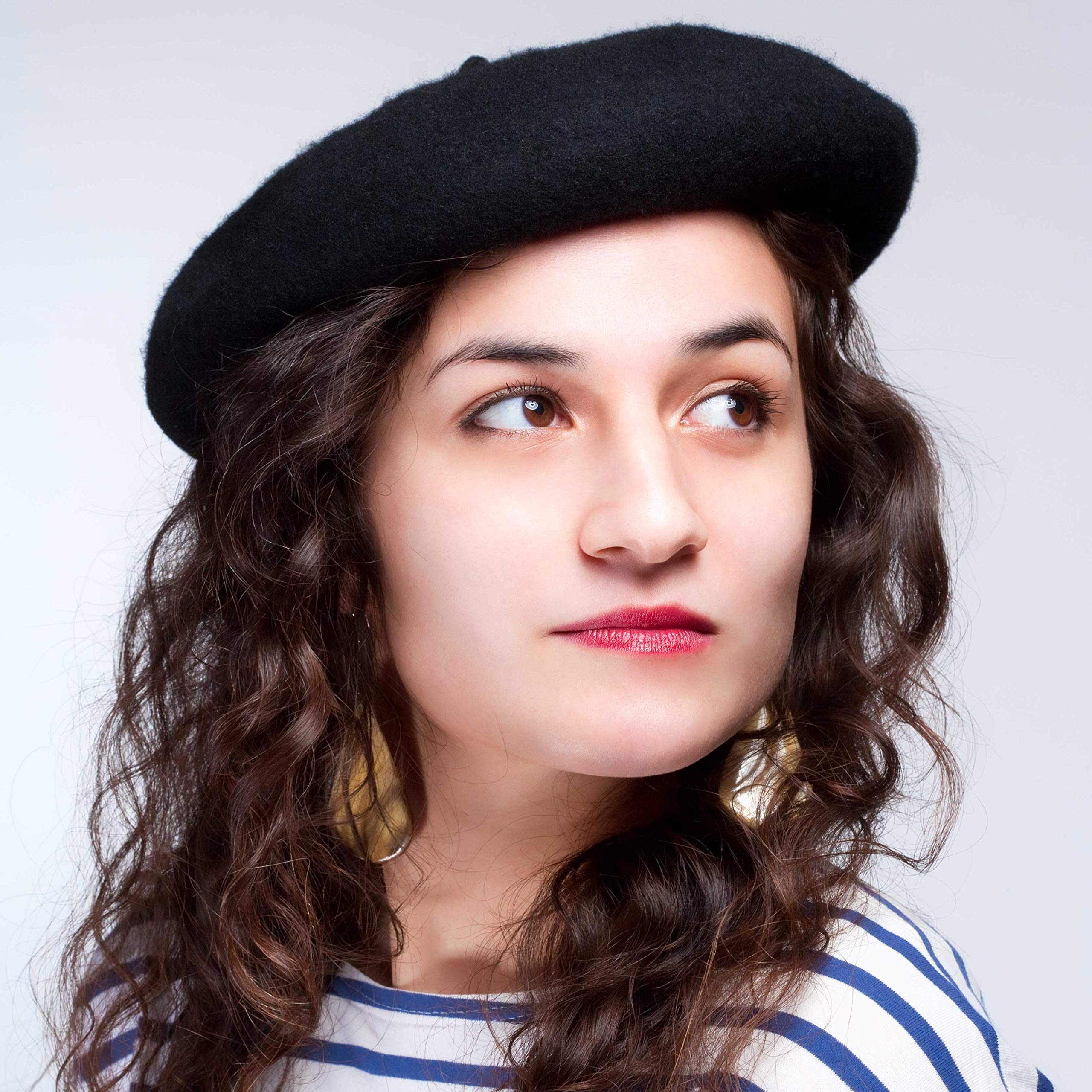 TRIXES Francuski beret kapelusz - fantazyjny kapelusz tematyczny - jeden rozmiar - damski beret gazeciarz czapka francuska czapka wełniana klasyczna jesień wiosna zima kapelusze - vintage francuski