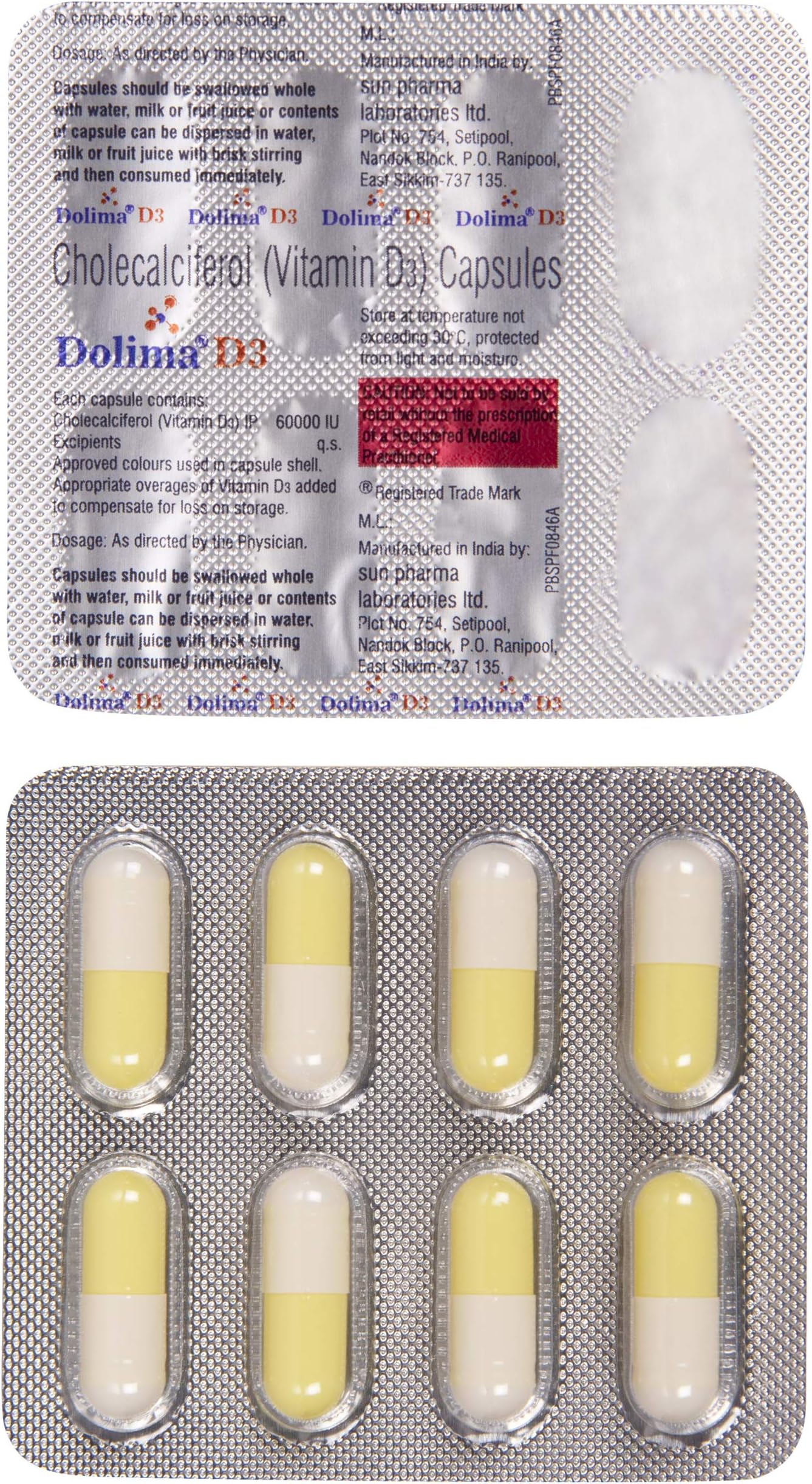 Dolima D3 - Strip of 8 Capsules