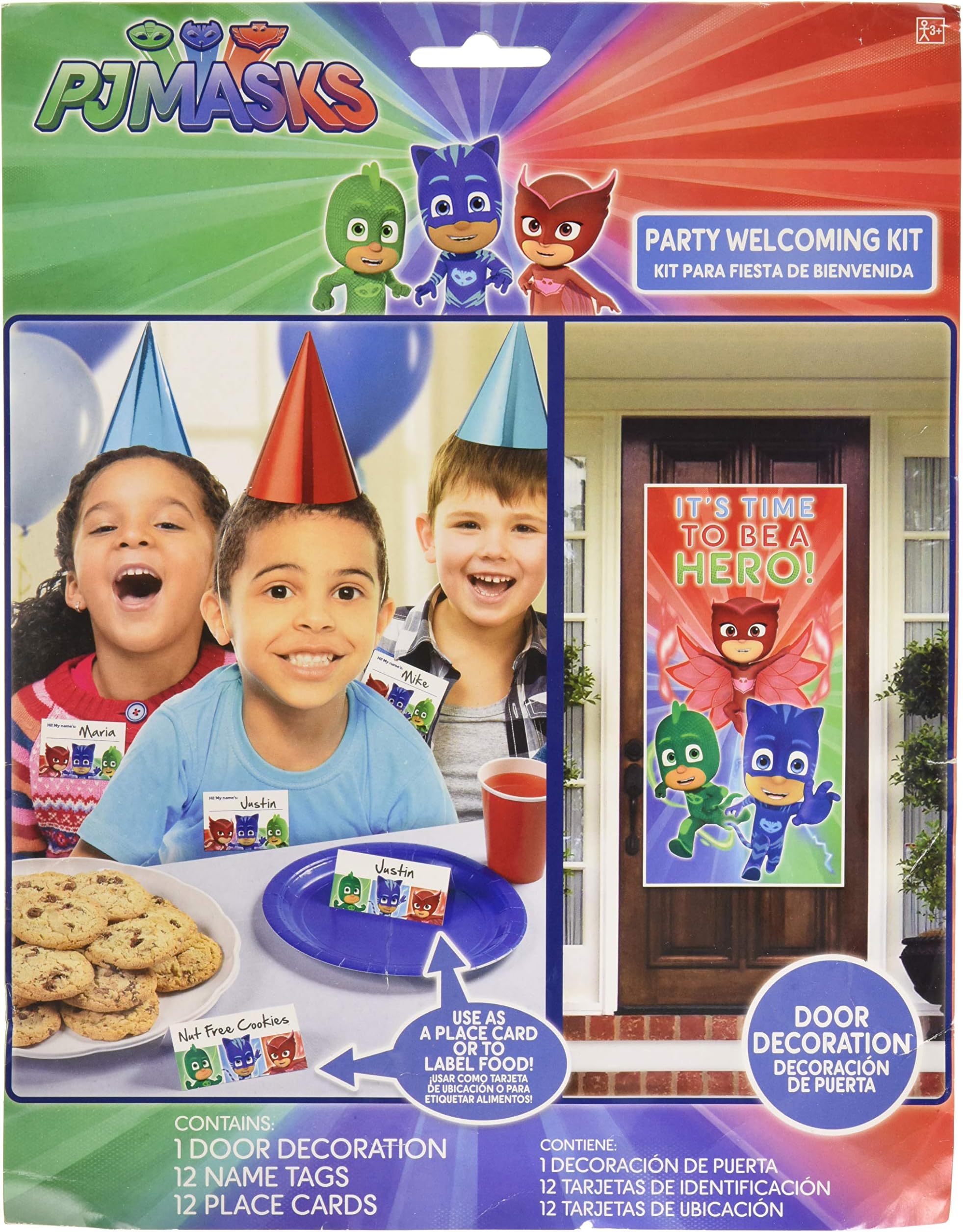 PJ MASKS Birthday Party Welcome Kit Door Poster Name Tag Place Card