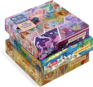 Magic Puzzles 3-Pack â€¢ Series One â€¢ The Happy Isles, The Mystic Maze, & The Sunny City â€¢ 1000 Piece Jigsaw Puzzles from The Magic Puzzle Company